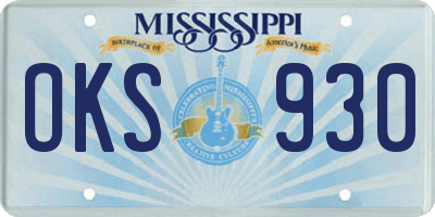 MS license plate OKS930