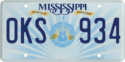 MS license plate OKS934