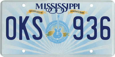 MS license plate OKS936