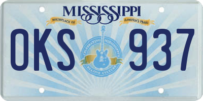 MS license plate OKS937