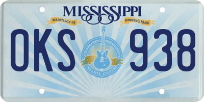 MS license plate OKS938