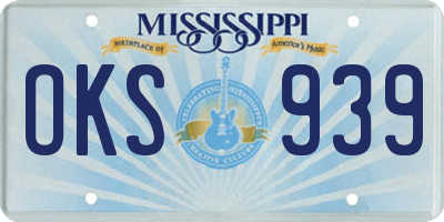 MS license plate OKS939