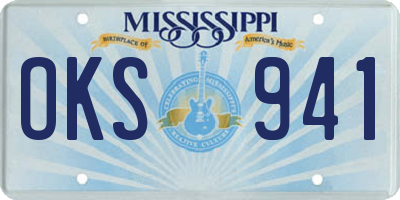 MS license plate OKS941