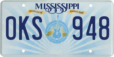 MS license plate OKS948