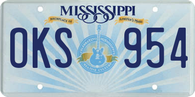 MS license plate OKS954