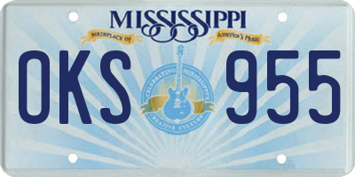 MS license plate OKS955
