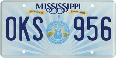 MS license plate OKS956