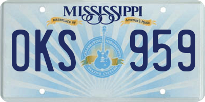 MS license plate OKS959