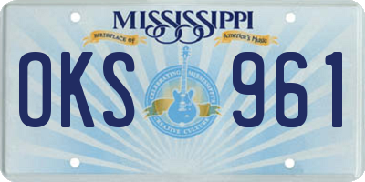MS license plate OKS961