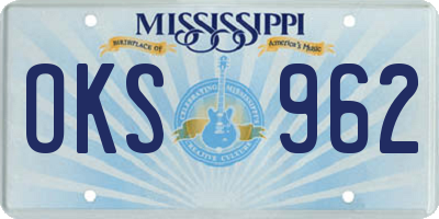 MS license plate OKS962