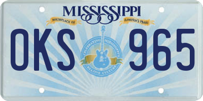 MS license plate OKS965