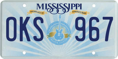 MS license plate OKS967