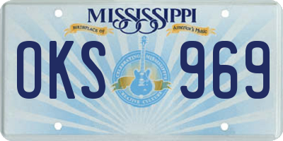 MS license plate OKS969