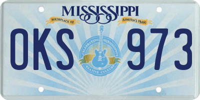 MS license plate OKS973