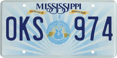 MS license plate OKS974
