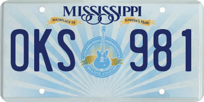 MS license plate OKS981