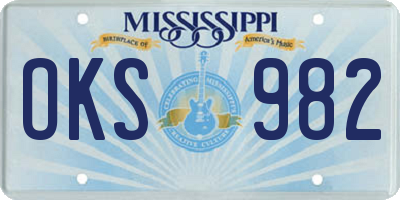 MS license plate OKS982
