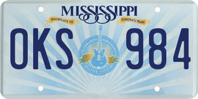 MS license plate OKS984