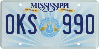 MS license plate OKS990