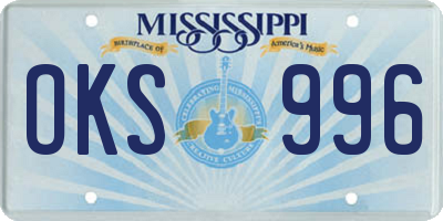 MS license plate OKS996