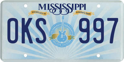MS license plate OKS997