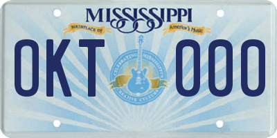 MS license plate OKT000