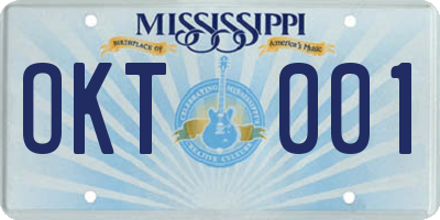 MS license plate OKT001