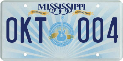 MS license plate OKT004