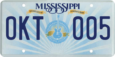 MS license plate OKT005