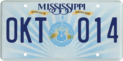 MS license plate OKT014