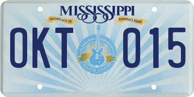 MS license plate OKT015