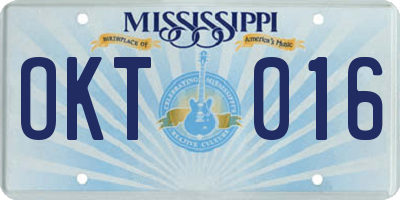 MS license plate OKT016
