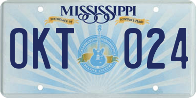 MS license plate OKT024