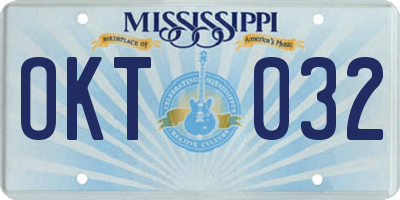 MS license plate OKT032