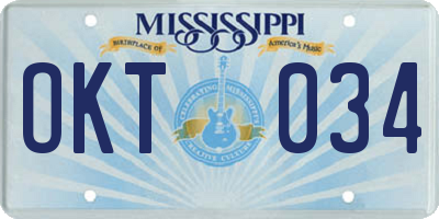 MS license plate OKT034