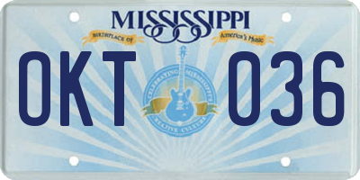 MS license plate OKT036