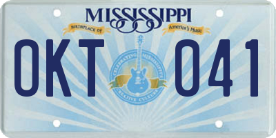 MS license plate OKT041