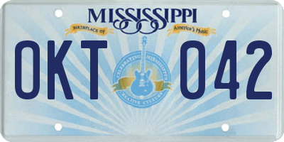 MS license plate OKT042