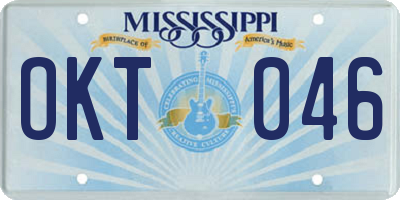 MS license plate OKT046