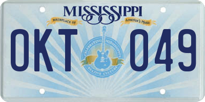 MS license plate OKT049