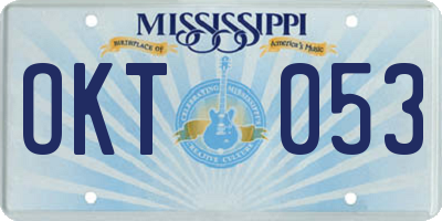 MS license plate OKT053