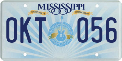MS license plate OKT056