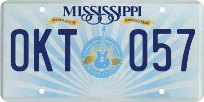 MS license plate OKT057