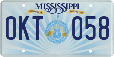 MS license plate OKT058