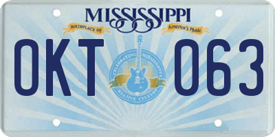 MS license plate OKT063