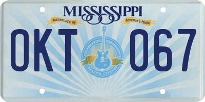 MS license plate OKT067
