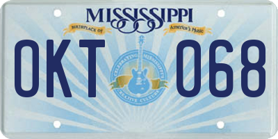 MS license plate OKT068