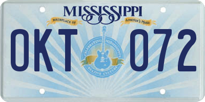 MS license plate OKT072