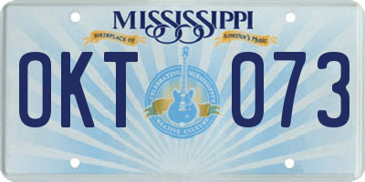 MS license plate OKT073