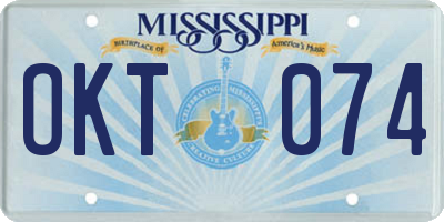 MS license plate OKT074